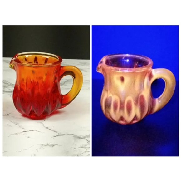 Degenhart Glass Mini Pitcher Trinket Paperweight Toothpick Vtg - Picture 1 of 9